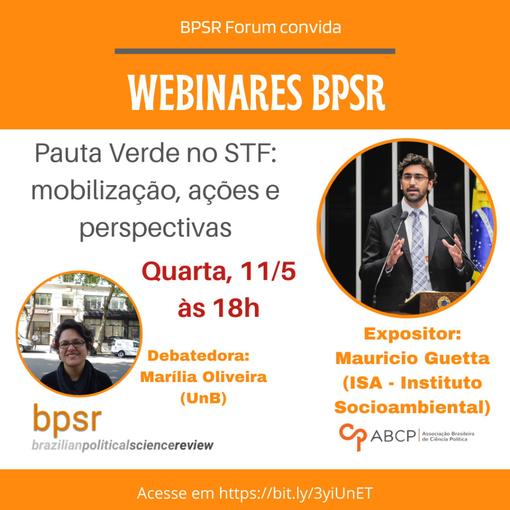WEBINAR BPSR: “Pauta Verde no STF: mobilização, ações e perspectivas”